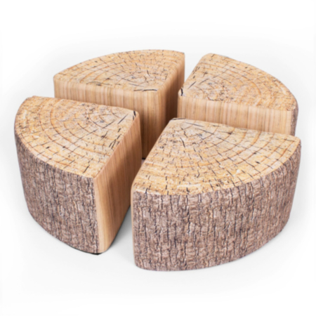 Quarter Foot Stools with Tree Print - Pack of 4