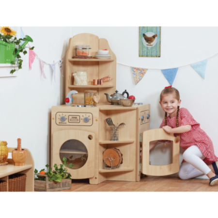 Millhouse Early Years Wooden Corner Kitchen Unit