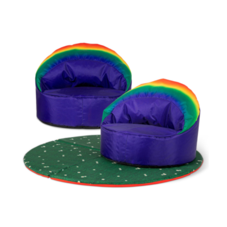 Children&#039;s Rainbow Bundle, 2 Chairs and 1 Mat (2 Pack)