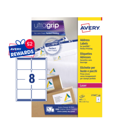 Avery Labels 99.1x67.7mm 8 Per Sht Pack 100