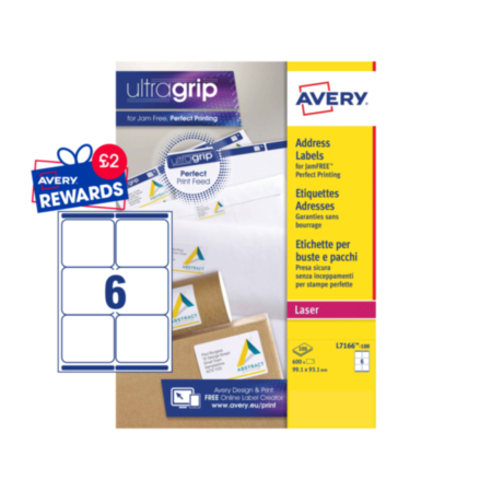 Avery Labels 99.1x93.1 6 Per Sheet Pack 100