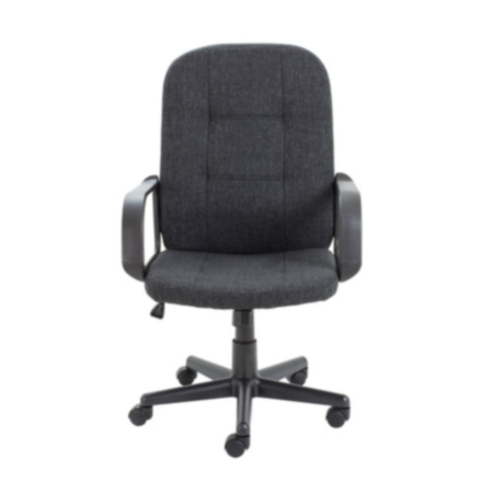 Jack II Ergonomic Fabric Executive Swivel Office Chair With Fixed Arms - Charcoal
