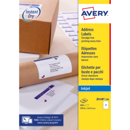Avery Ink Parcel Labels 199.6 X 143.5mm