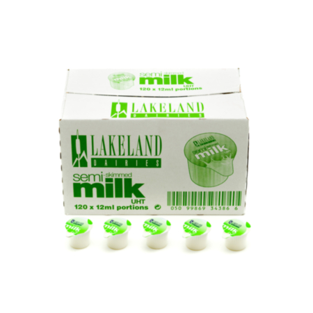 UHT Semi Skimmed Milk Sticks 12ml -  Pack 120