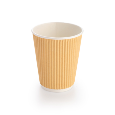 12oz Kraft Ripple Rub Cups - Pack of 500