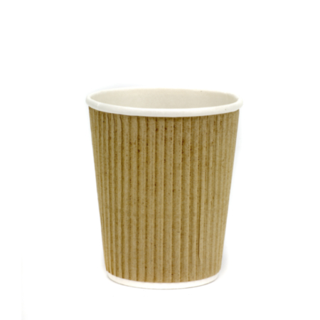 8oz Kraft Ripple Rub Cups - Packs of 500