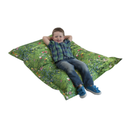 Children&#039;s Summer Meadow Print Bean Bag Floor Cushion