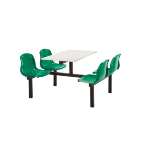 Harvey Polypropylene Indoor 4 Seater Fast Food Seating Unit- Accessible from Both Sides