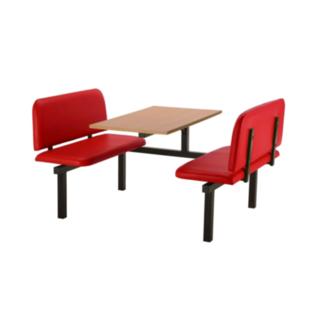 Oscar Upholstered 4 Seater Fast Food Seating Unit with 1 Accessible Side
