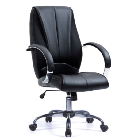 Hastings Bonded Leather Managers Chair with Fixed Arms and Chrome Base