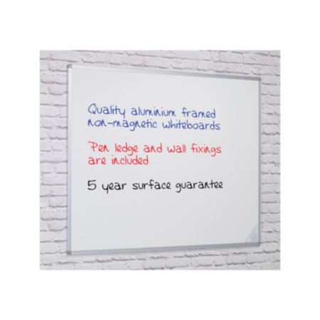 Next Day Non-Magnetic Whiteboard with Aluminium Frame