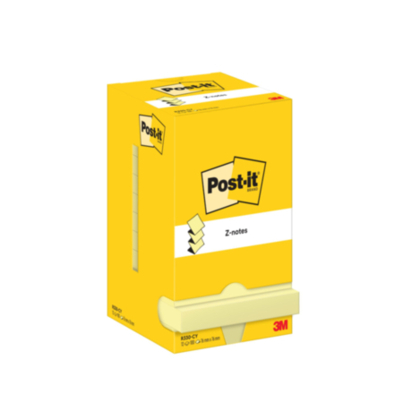Post-it Z-Notes Yel 76x76mmPack 12