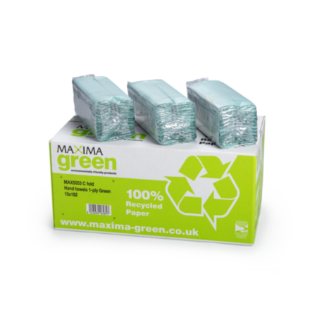 Maxima C-fold Hand Towel Green 1ply