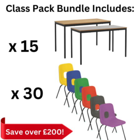 Hille E Series Chair and Fully Welded Table Secondary School Class Pack Bundle