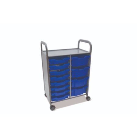 Callero Plus Classroom Storage Trolley with 8 Shallow and 4 Deep Trays