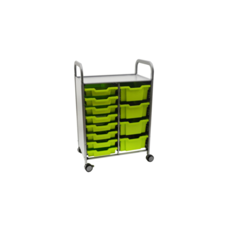 Callero Plus Classroom Storage Trolley with 8 Shallow and 4 Deep Trays