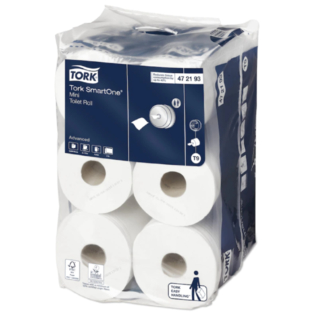 Tork SmartOne Mini Toilet Roll 2ply Whte
