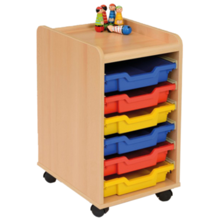 Windwood Early Years 6 Shallow Tray Storage Unit with Castors