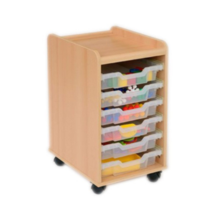 Windwood Early Years 6 Shallow Tray Storage Unit with Castors