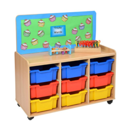 Windwood 9 Deep Tray Storage Unit with Cork Panel