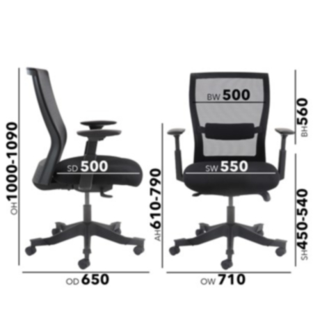Yasmin Mesh Back Operator Chair With Fabric Seat And Mesh Back