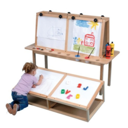 Wooden Four Person Art Easel