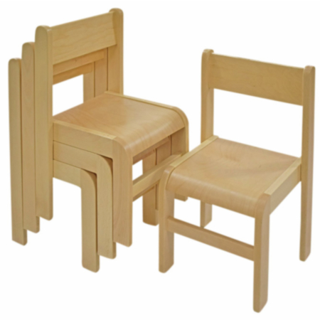 Forest Ply Stacking Solid Wooden Early Years Chair (4 Pack)
