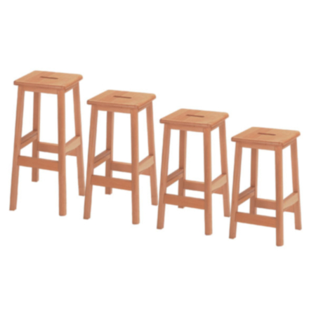 Traditional Wooden School Lab Stool (Pack of 4)