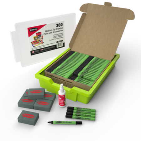 Show-me Drywipe Pens Acc Med Blk Pk 200