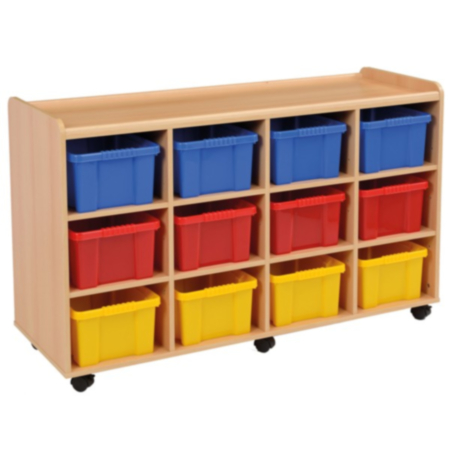 Woodland 12 Deep Strata Tray Classroom Storage Unit