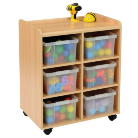 Woodland 6 Deep Strata Tray Classoom Storage Unit