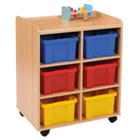 Woodland 6 Deep Strata Tray Classoom Storage Unit