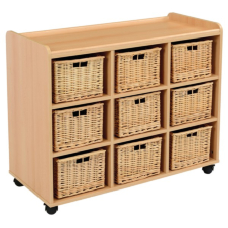 9 Wicker Basket Storage Unit