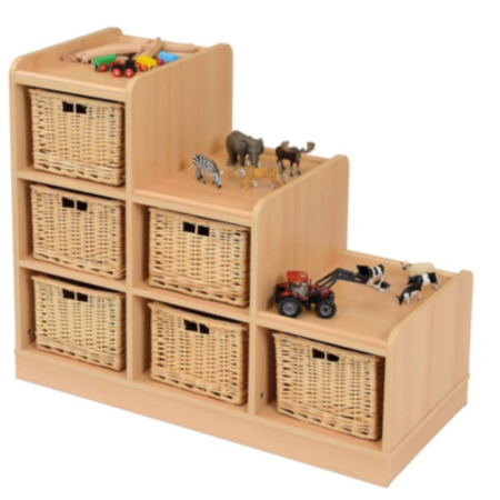 Flexi Wicker Right-Hand Tiered Classroom Storage Unit