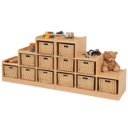 Flexi Wicker Left-Hand Tiered Classroom Storage Unit