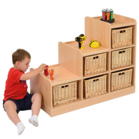 Flexi Wicker Left-Hand Tiered Classroom Storage Unit