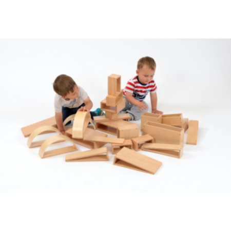 Brico Children&#039;s Wooden Building Blocks Set of 30