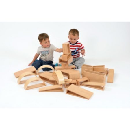 Brico Children&#039;s Wooden Building Blocks Set of 30