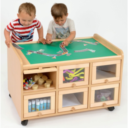 Double Sided Classroom Resource Storage Unit with Doors