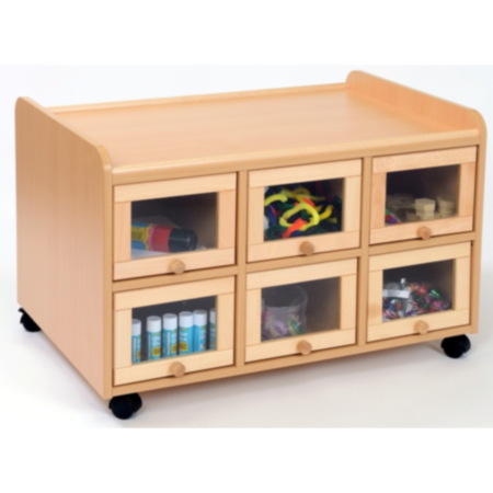Double Sided Classroom Resource Storage Unit with Doors