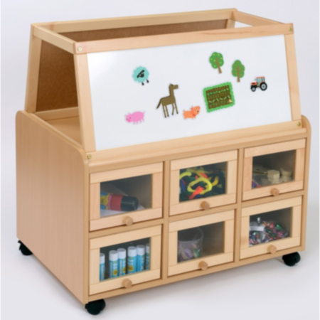 Double Sided Unit with Drywipe Easel &amp; Doors