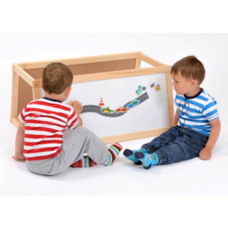 Double Sided Storage Unit with Drywipe Easel