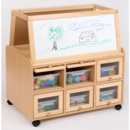 Classroom Resource Unit with Drywipe Easel and Trays