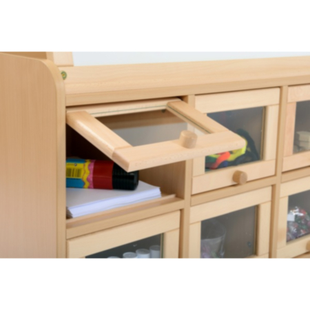 Early Years Double Sided Resource and Storage Unit with Mirror and Shallow Trays