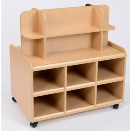 Double Sided Storage Unit with Mirror and Display Shelf