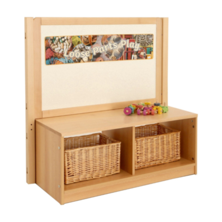Chasewood Toddler Open 2 Cubby Unit With Baskets And Mirror Drywipe Board     