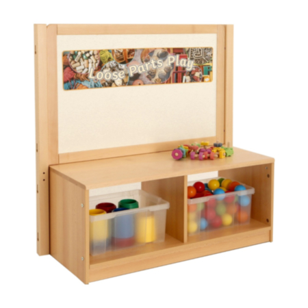 Chasewood Toddler Open 2 Cubby Unit With Trays And Mirror Drywipe Board     