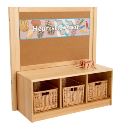 Chasewood Toddler 3 Cubby Unit With Baskets And Cork Board     