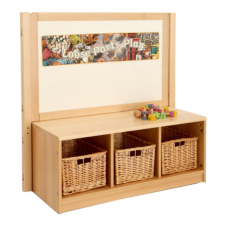 Chasewood Toddler 3 Cubby Unit With Baskets And Mirror Drywipe Board     