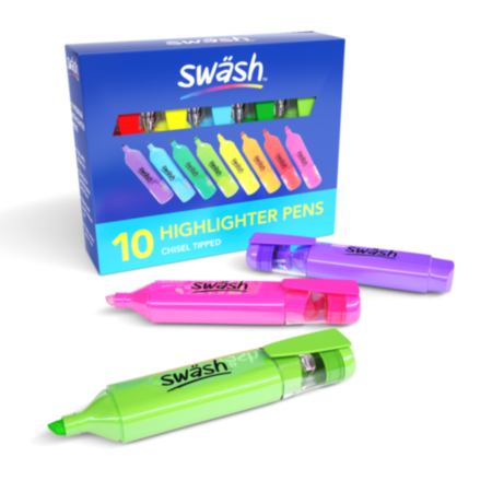 Swash Highlighter Marker Assorted Pack 10